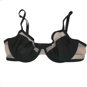 Victoria's Secret Unlined Demi Bra 34D Black Mesh Sheer Y2K